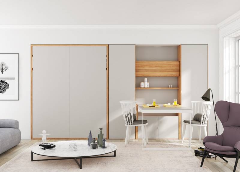 Lit mural rabattable 160X200 cm pour optimiser l'espace de votre appartement TOULON