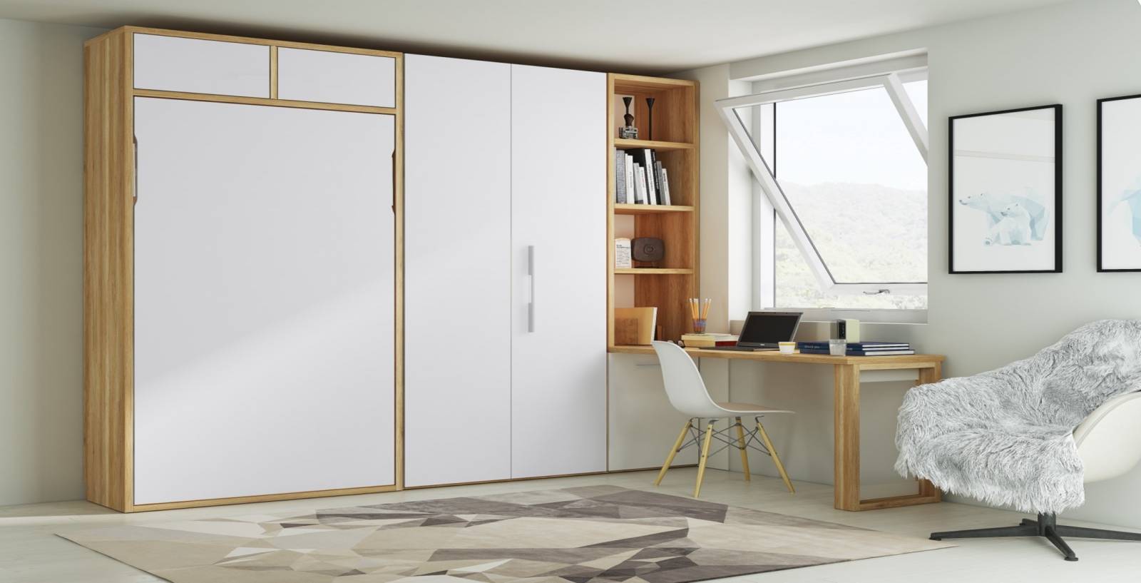 Optimisez votre petite chambre à Aix-en-Provence avec un lit escamotable 140 cm et ses rangements malins