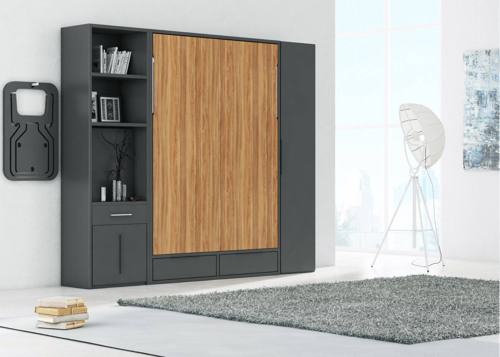 Confort et gain de place : lit escamotable vertical 140 avec rangement – spécial petites surfaces dans le Var