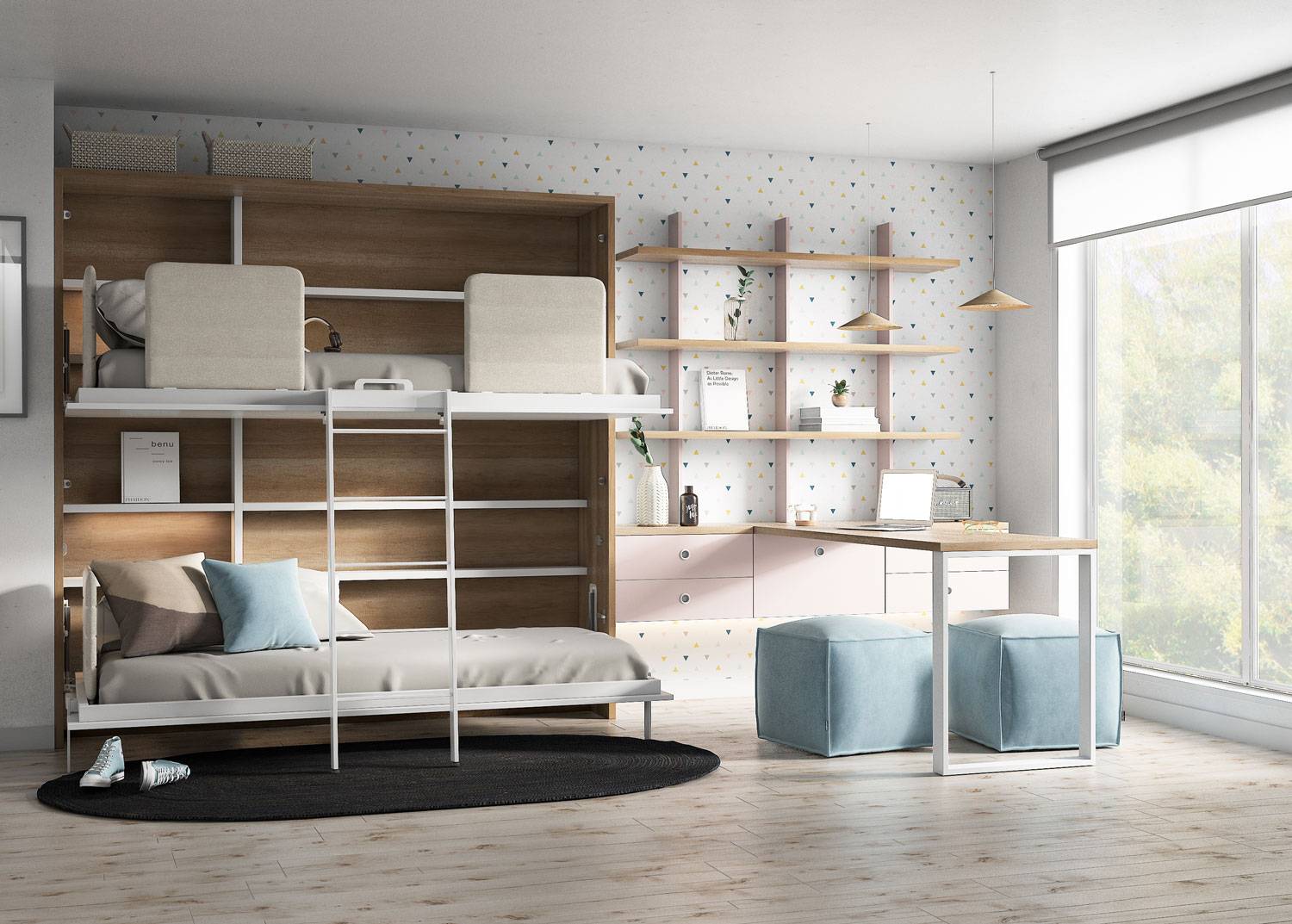 Lits superposés escamotables de 90x190 ou 90x200 cm sécurisés et ultra confortables tout en gagnant de la place à côté de Hyères Var