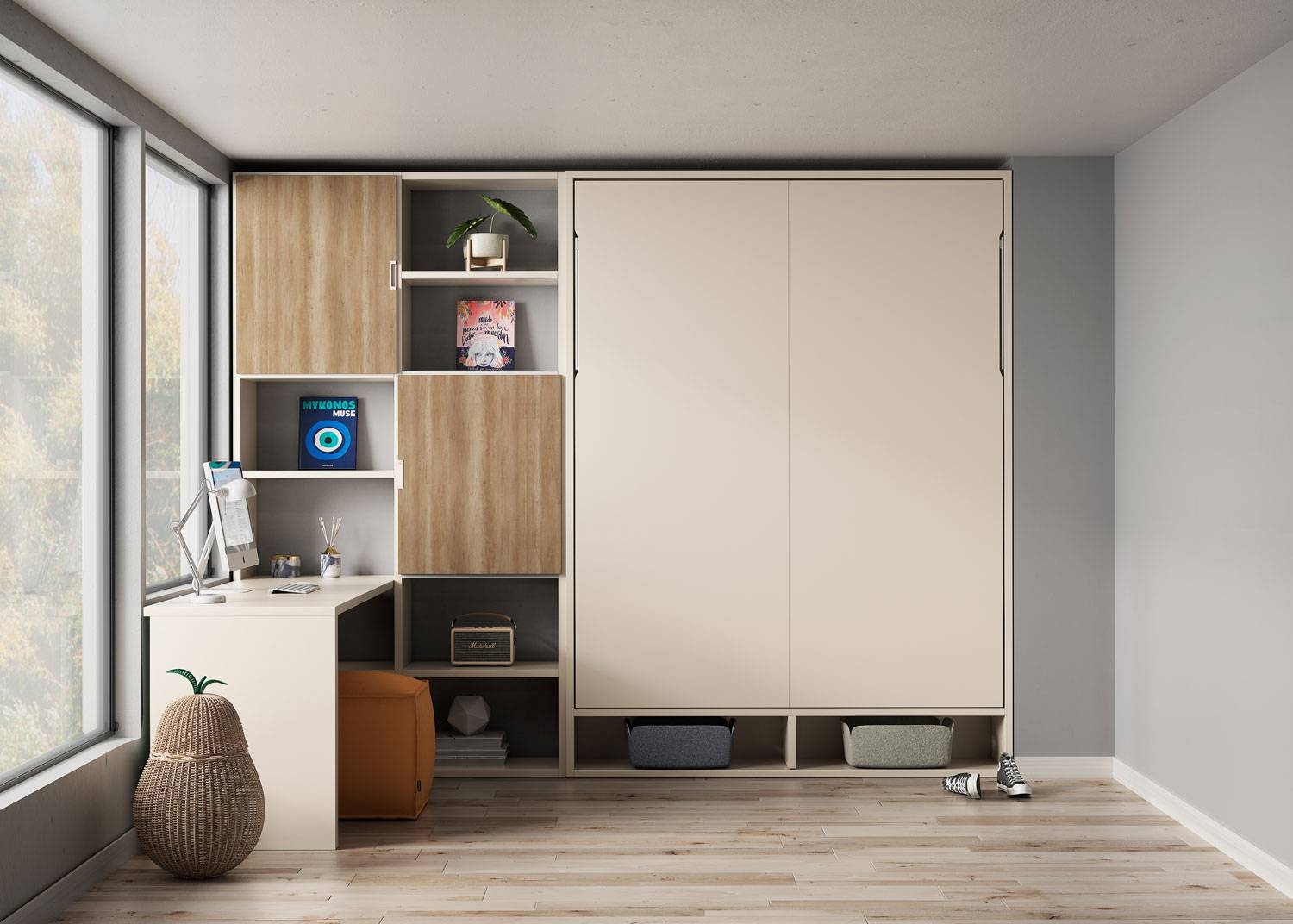 Optimisez votre espace à Fréjus : Lit escamotable vertical 140 avec rangement intégré