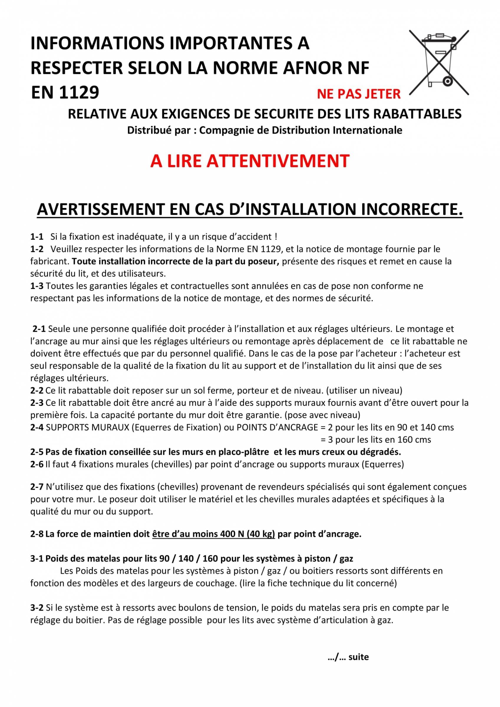 GARANTIES ET CONSEILS DU FABRICANT