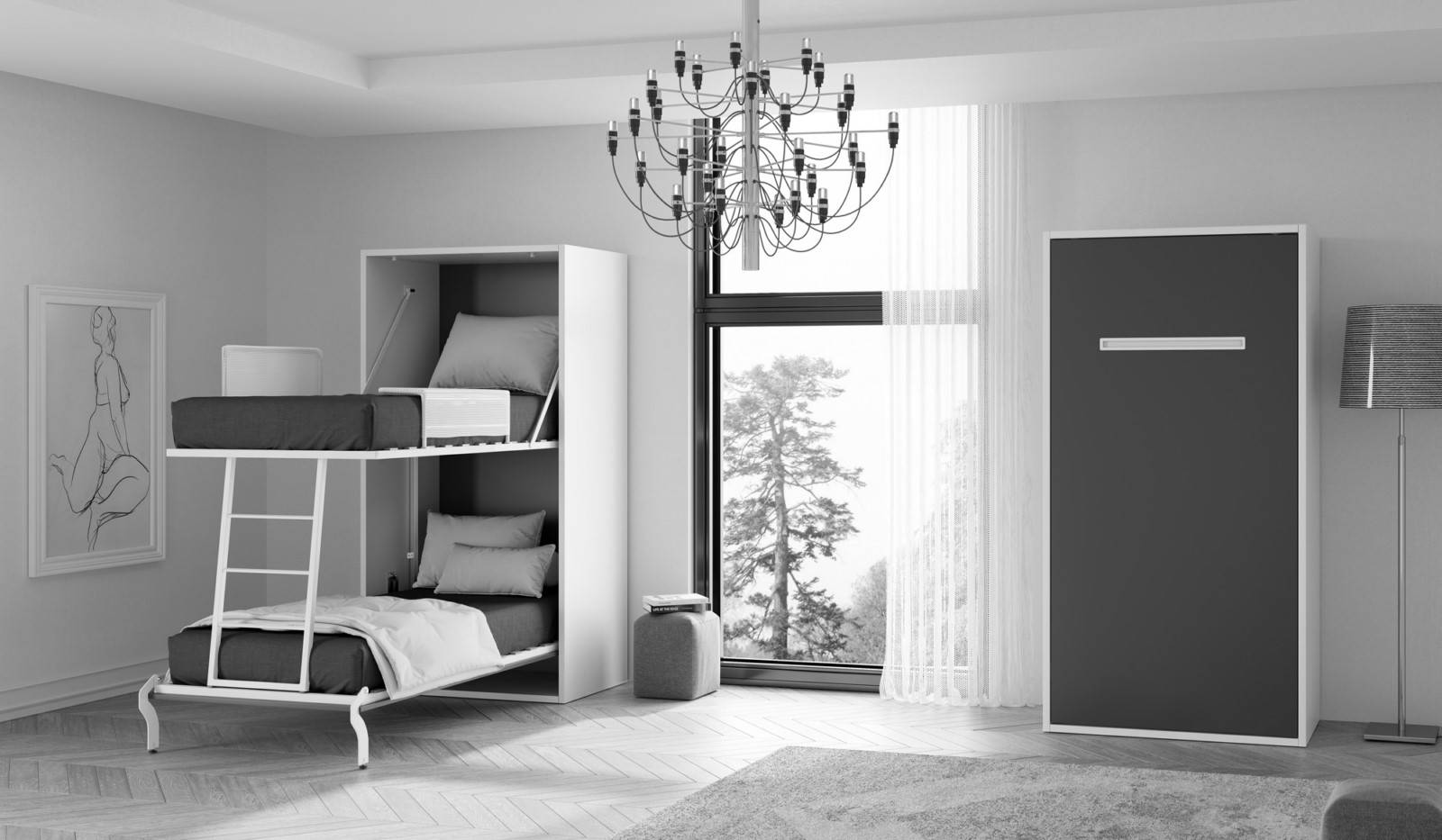 lit superposé escamotable gain de place Toulon