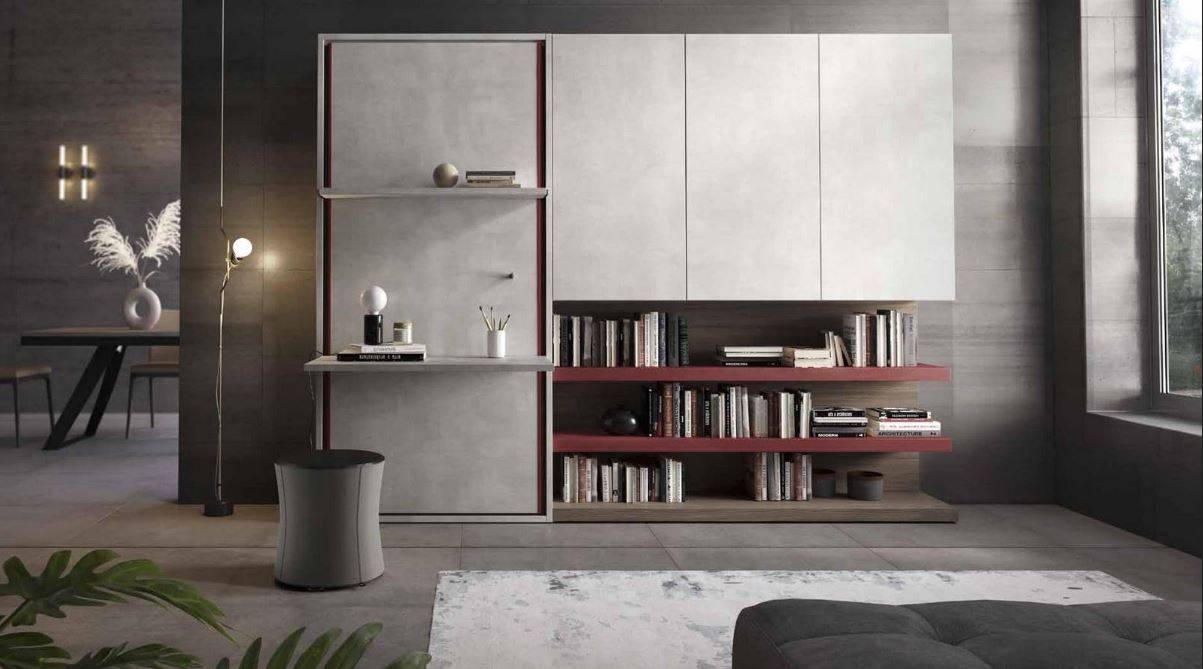 Lit armoire avec bureau escamotable couchage une personne livrable à Aix en Provence dans le 13