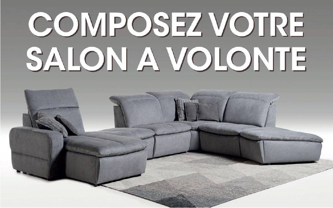 Canapé modulable à composer selon votre souhait en à tout moment selon votre volonté à côté de Nice et Cannes.