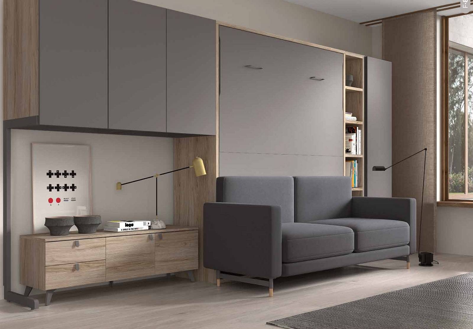 Photo d'un modèle de lit escamotable avec canapé intégré avec possibilité de  livraison à Sanary sur Mer dans le Var 