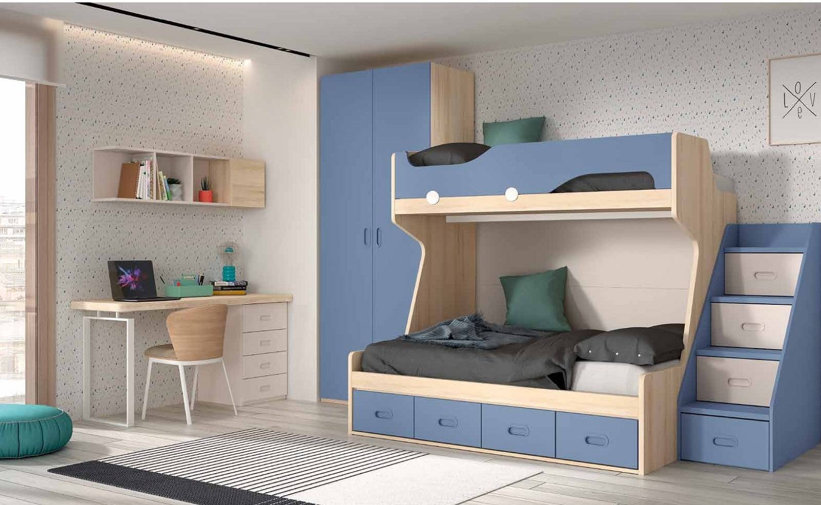 Photo d'un lit superposé 3 couchages gain de place avec livraison à Bandol dans le Var 