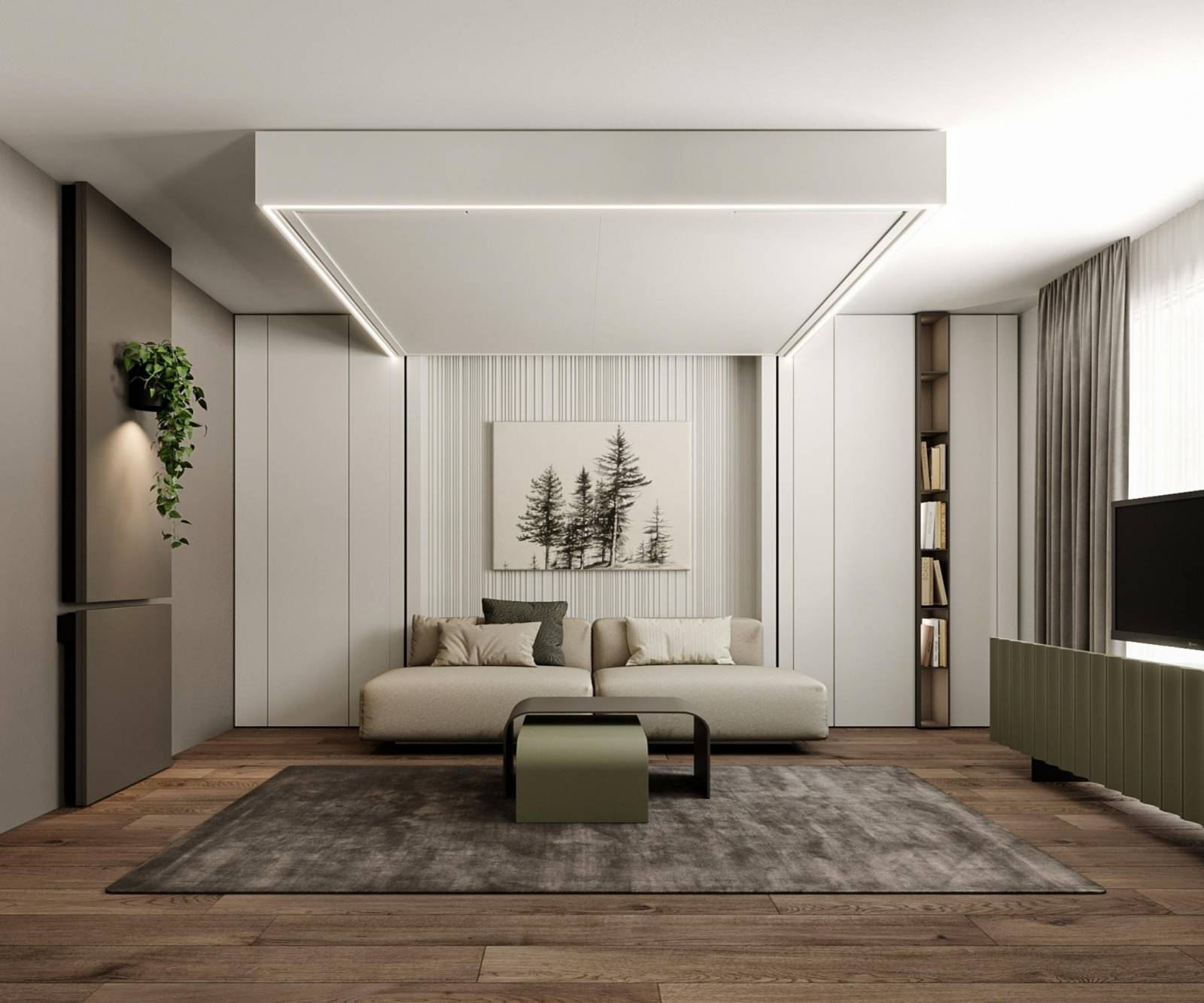 Photo d'un lit mezzanine au plafond motorisé électrique avec canapé à l'achat près de Nice 06