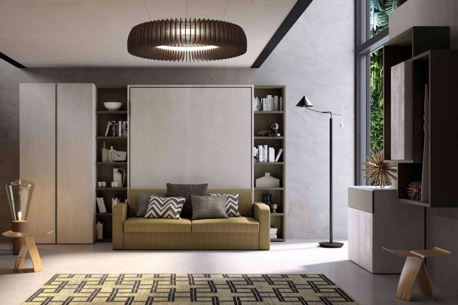 Lit mural avec canapé synchronisé pour gagner des m2 sans sacrifier le design à voir absolument à côté de Bandol.