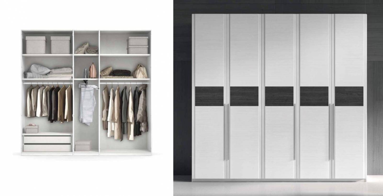 Dressing fermé SANARY avec 5 portes battantes, installé à Fréjus entre Cannes et Saint-Tropez 