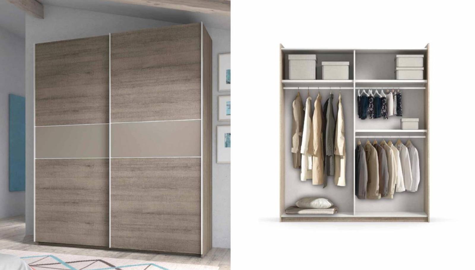 Petit Dressing fermé SANARY avec 2 portes coulissantes, monté à La Valette du Var entre Toulon et Hyères