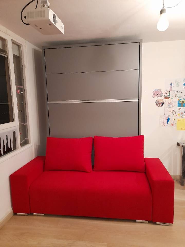 Lit escamotable relevable avec canapé intégré Paris