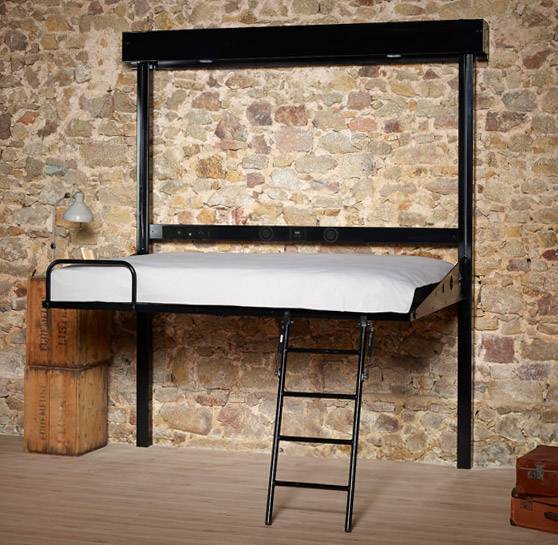 Lit au plafond motorisé électrique une personne couchage 90x190 ou 90X200 en vente près de Marseille dans le 13