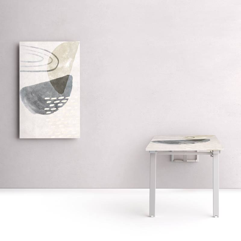 table à manger escamotable au mur et personnalisable par exemple avec déco tableau avec livraison à Paris dans le 75