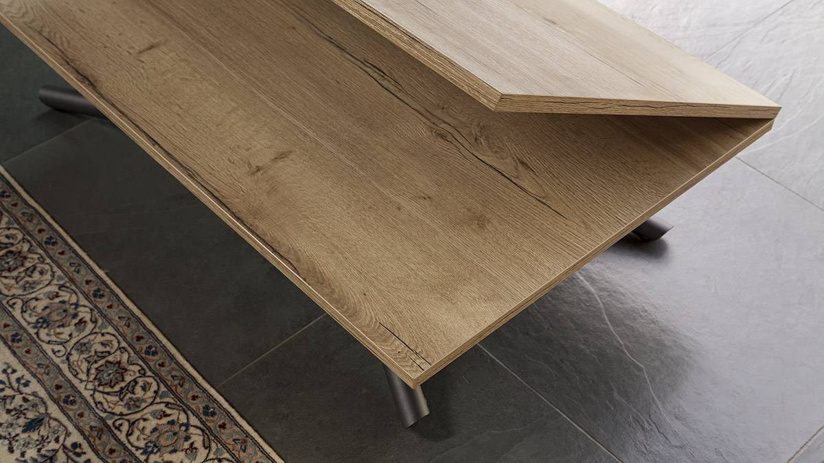 table basse 110x68 rabattable et relevable pour devenir une table à manger idéale dans un petit logement à Paris