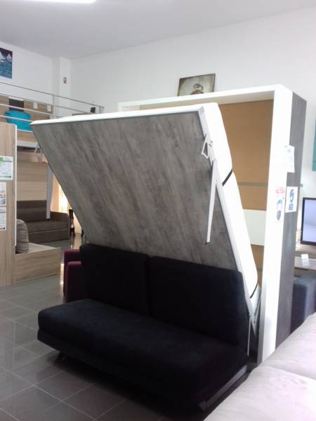 DESTOCKAGE A - 43% !!! sur ce lit escamotable et son canapé fixe synchronisé.