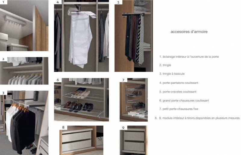 Accéssoires astucieux pour aménager un dressing simple à utiliser et fonctionnel proposé par CHEZ SOI DESIGN à Saint-Cyr-sur-mer entre Marseille et Toulon