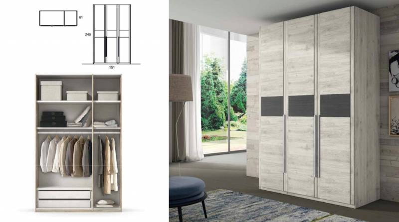 Petit Dressing fermé SANARY avec 3 portes battantes, posé à côté de Menton et proche de Nice et Monaco