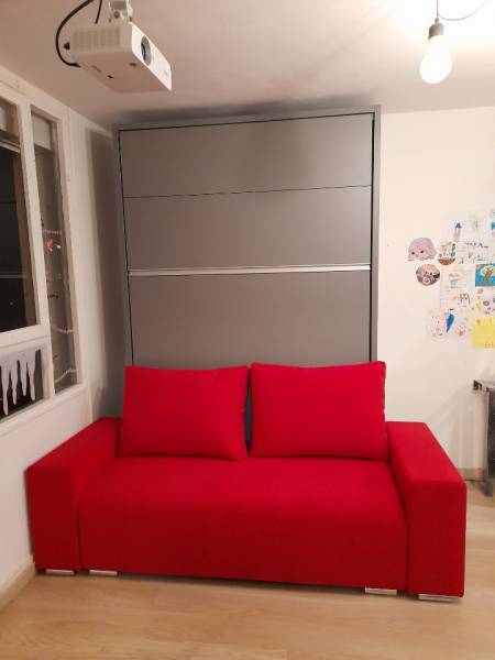 Lit escamotable relevable avec canapé intégré Paris